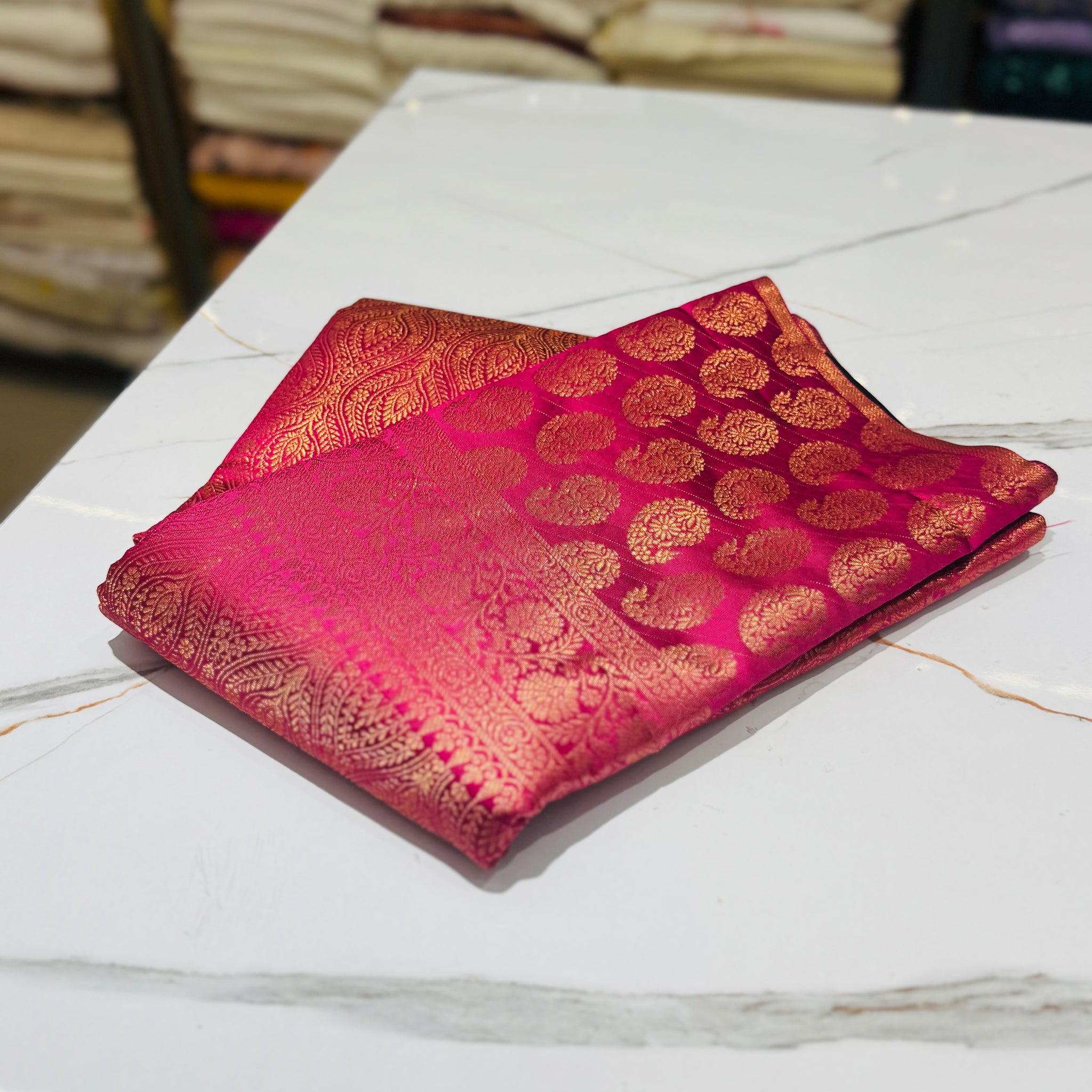 BANARASI SAREE- rani pink