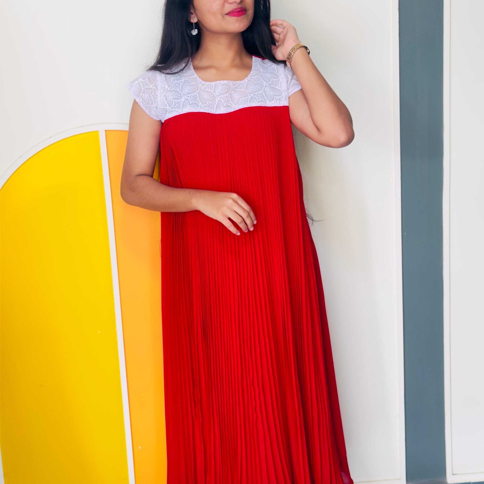 INHOUSE-CHRISTMAS FROCK -RED