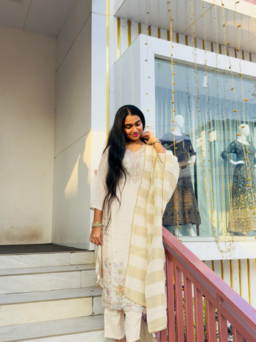 PARTY WEAR BEIGE SALWAR SET